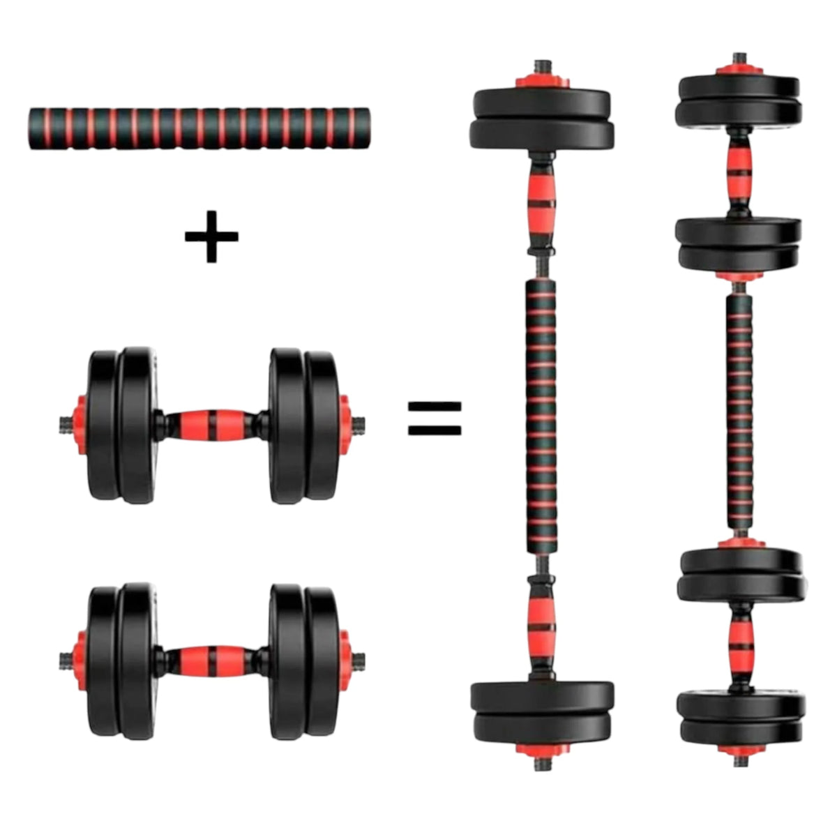 Adjustable Dumbbells 2-in-1 Set by Mikomika